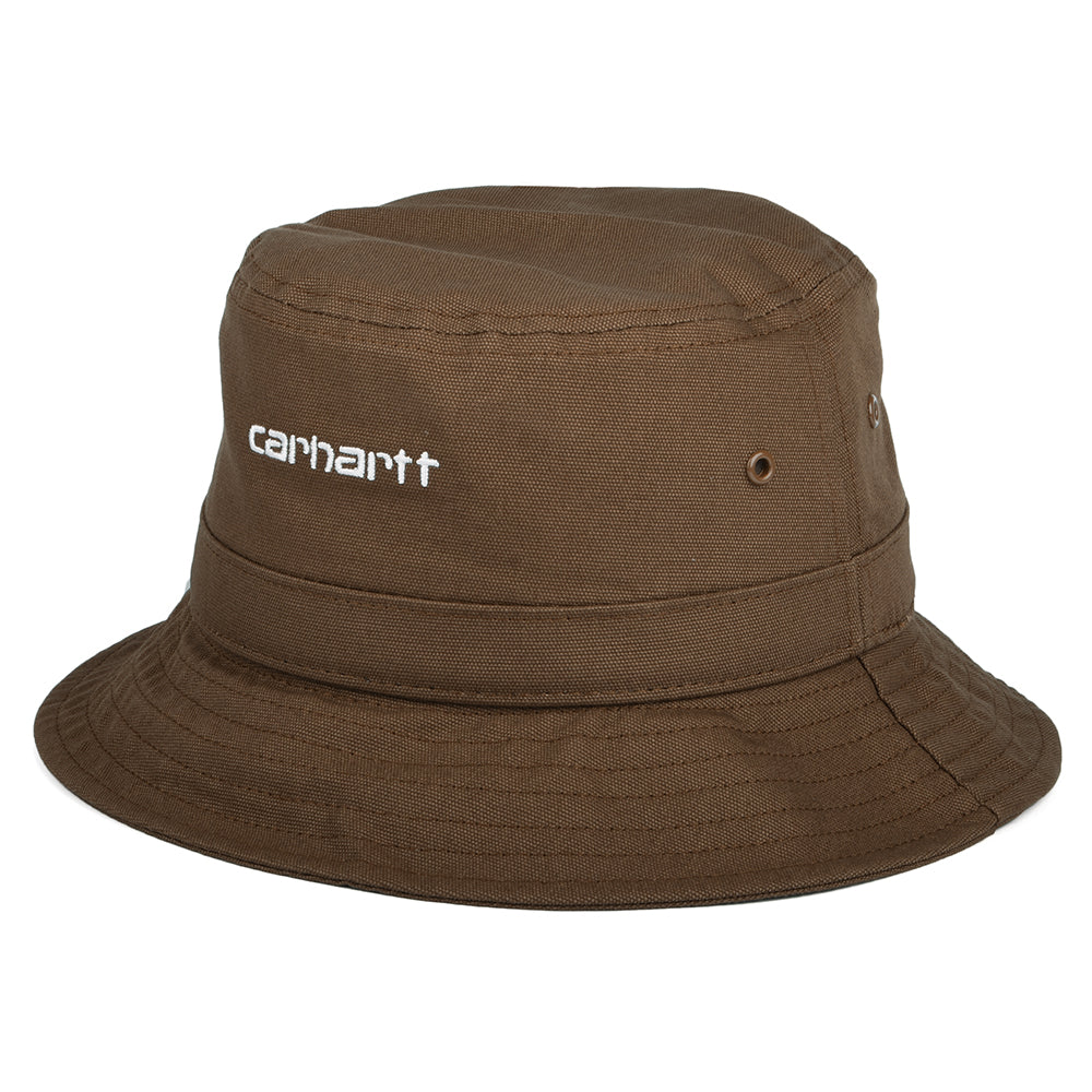 Carhartt WIP Hats Cotton Canvas Script Bucket Hat - Brown