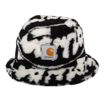Carhartt WIP Hats Joyride Jacquard Faux Fur Bucket Hat - Black-White