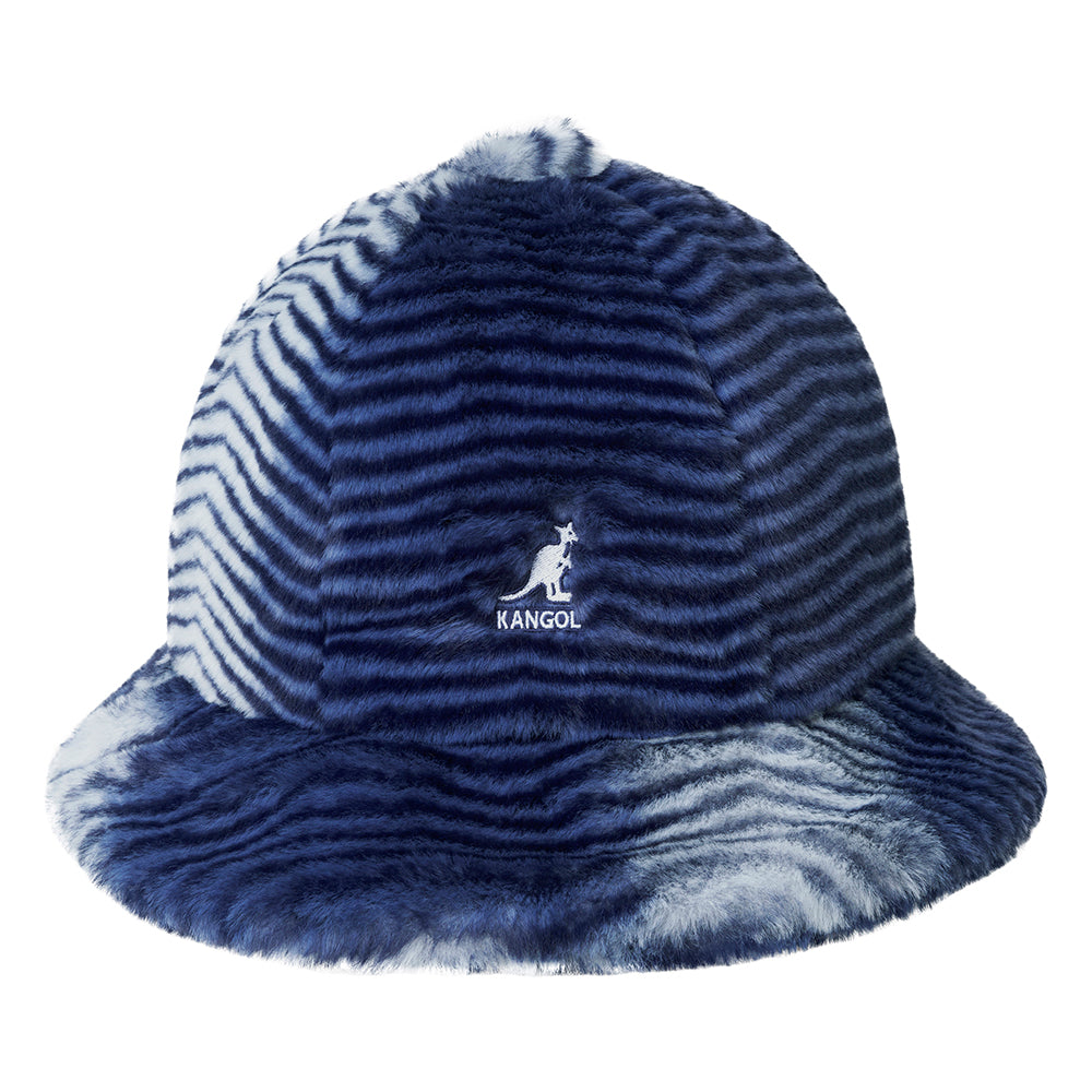 Kangol Faux Fur Casual Bucket Hat - Blue-Multi