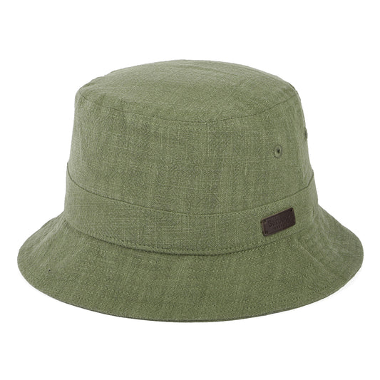 Barbour Hats Stanhope Linen-Cotton Bucket Hat - Washed Olive