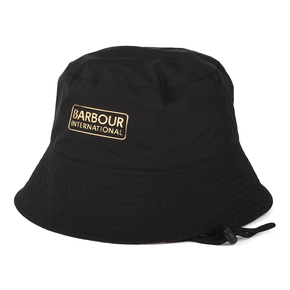 Barbour International Boulevard Reversible Waterproof Bucket Hat - Black-Leopard