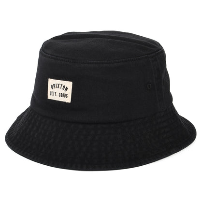 Brixton Hats Woodburn Washed Packable Bucket Hat - Black