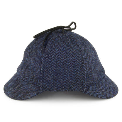 Christys Hats Sherlock Holmes Herringbone Tweed Deerstalker Hat - Blue