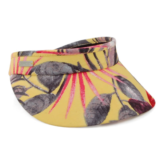 Seeberger Hats Palm Tree Print Visor - Yellow