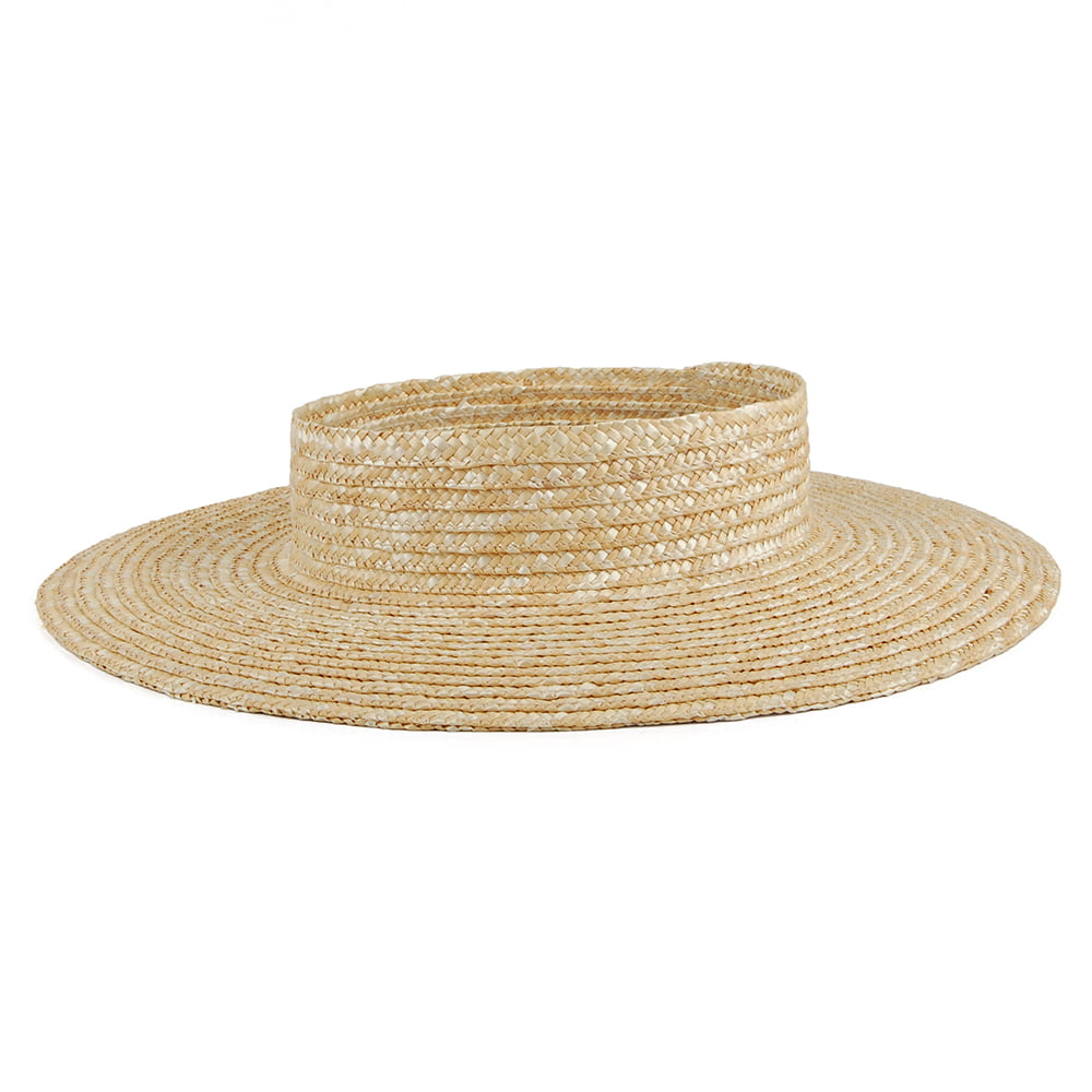 Brixton Hats Joanna Straw Full Brim Sun Visor - Natural