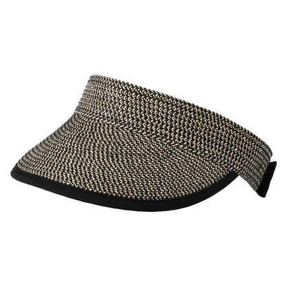 Seeberger Hats Toyo Straw Foldable Sun Visor - Natural-Black