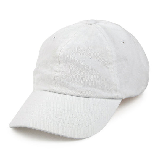 Washed Cotton Baseball Cap - White