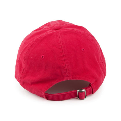 Washed Cotton Baseball Cap - Red