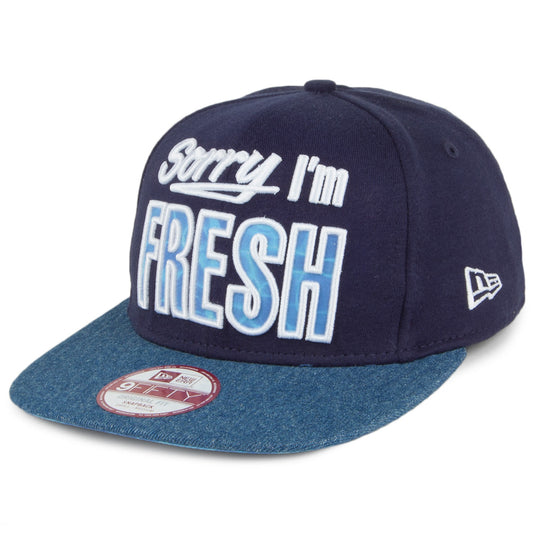 New Era 9FIFTY Sorry Im Fresh Snapback Cap - Fresh Infill - Navy-Blue