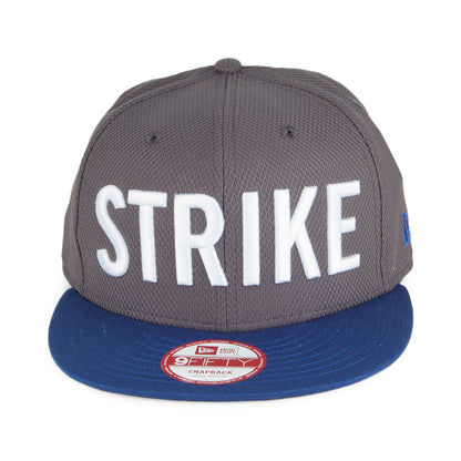 New Era 9FIFTY Strike Snapback Cap - Base Slogan - Grey-Blue
