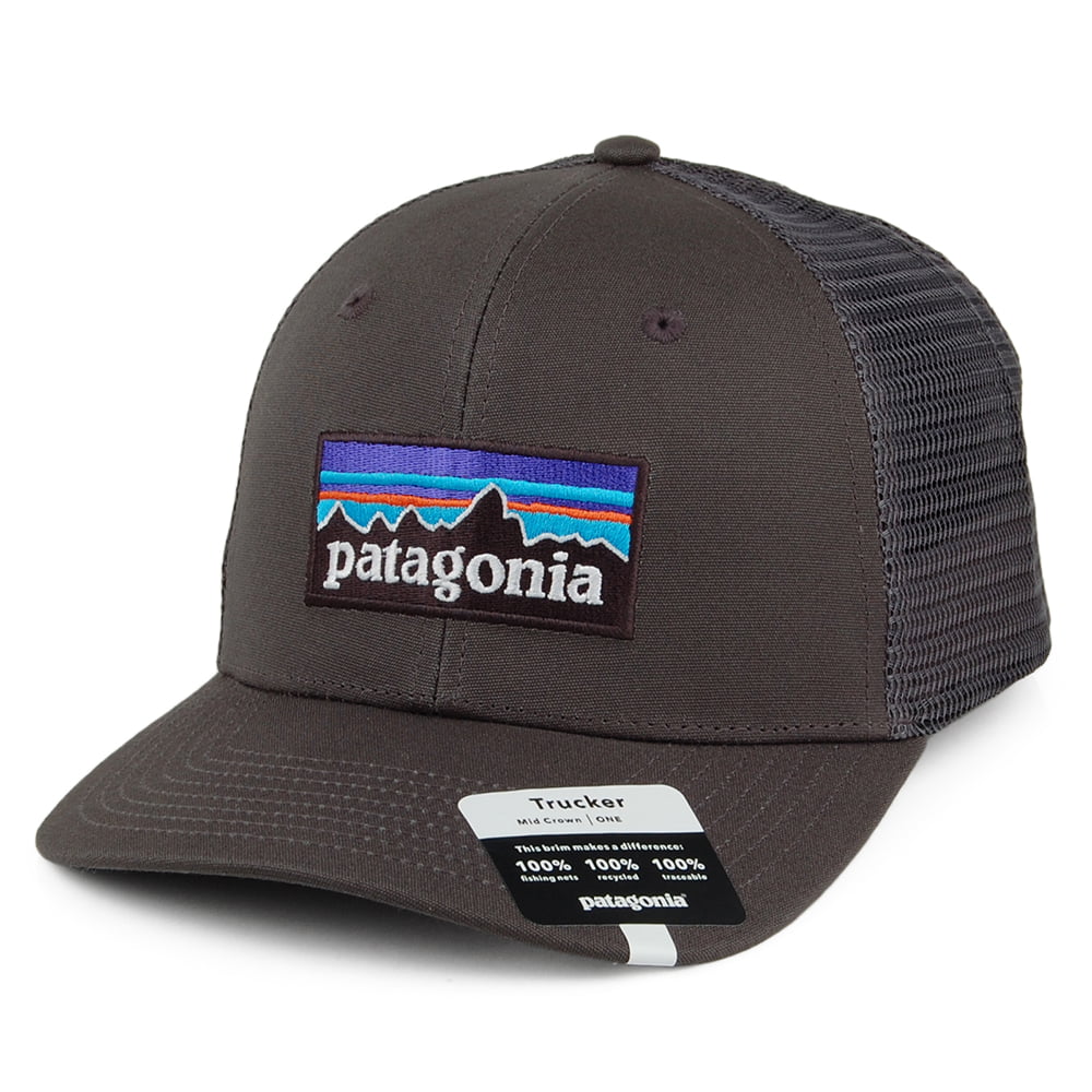 Patagonia Hats P-6 Logo Organic Cotton Trucker Cap - Grey