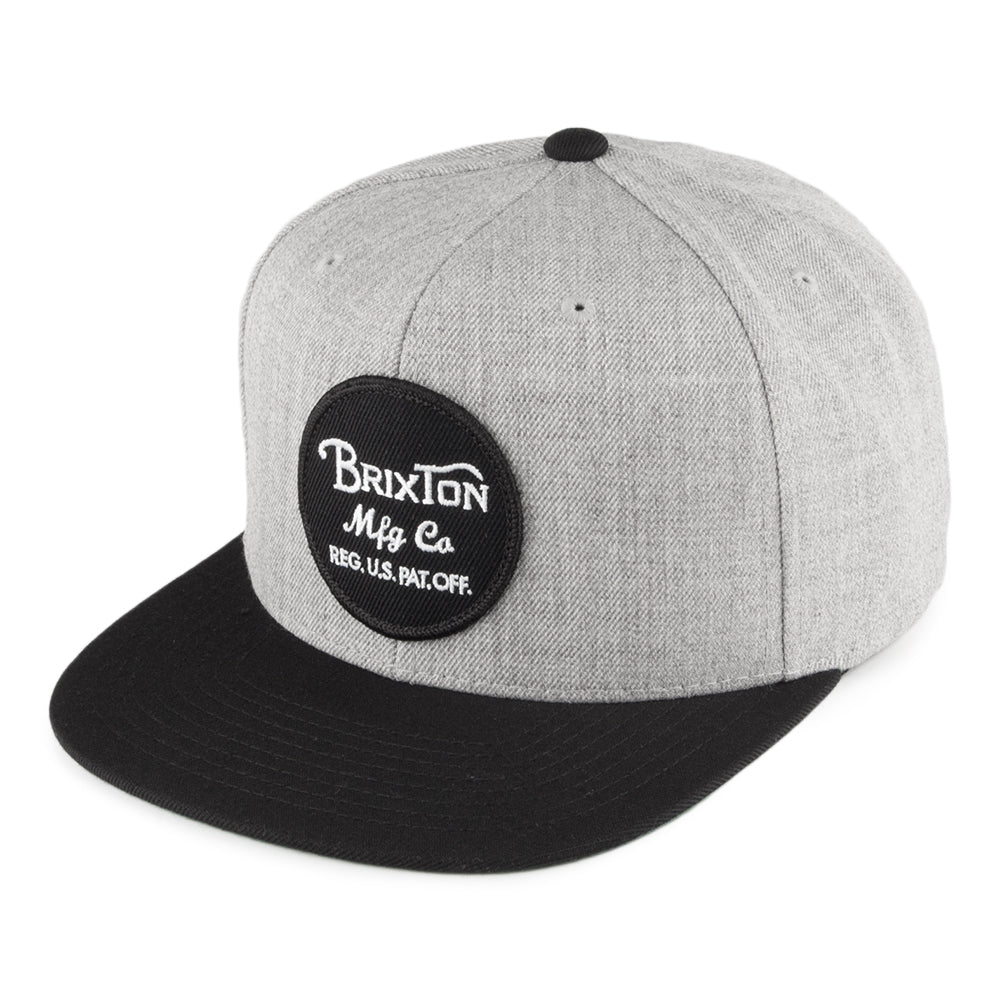 Brixton Hats Wheeler Snapback Cap - Grey-Black