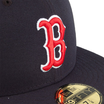 New Era 59FIFTY Boston Red Sox Baseball Cap - MLB On Field AC Perf - Navy Blue