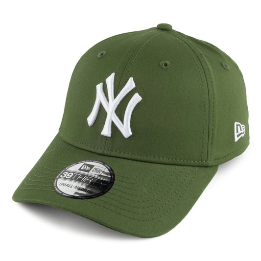 New Era 39THIRTY New York Yankees Baseball Cap - MLB League Essential - Olive-White