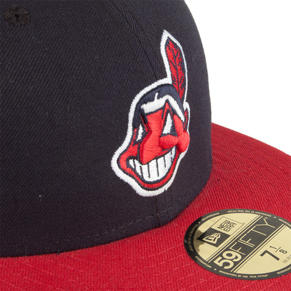 New Era 59FIFTY Cleveland Indians Baseball Cap - Classic On Field - Blue-Red