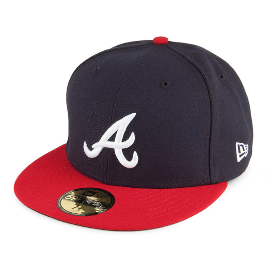 New Era 59FIFTY Atlanta Braves Baseball Cap - MLB On Field AC Perf - Navy-Red