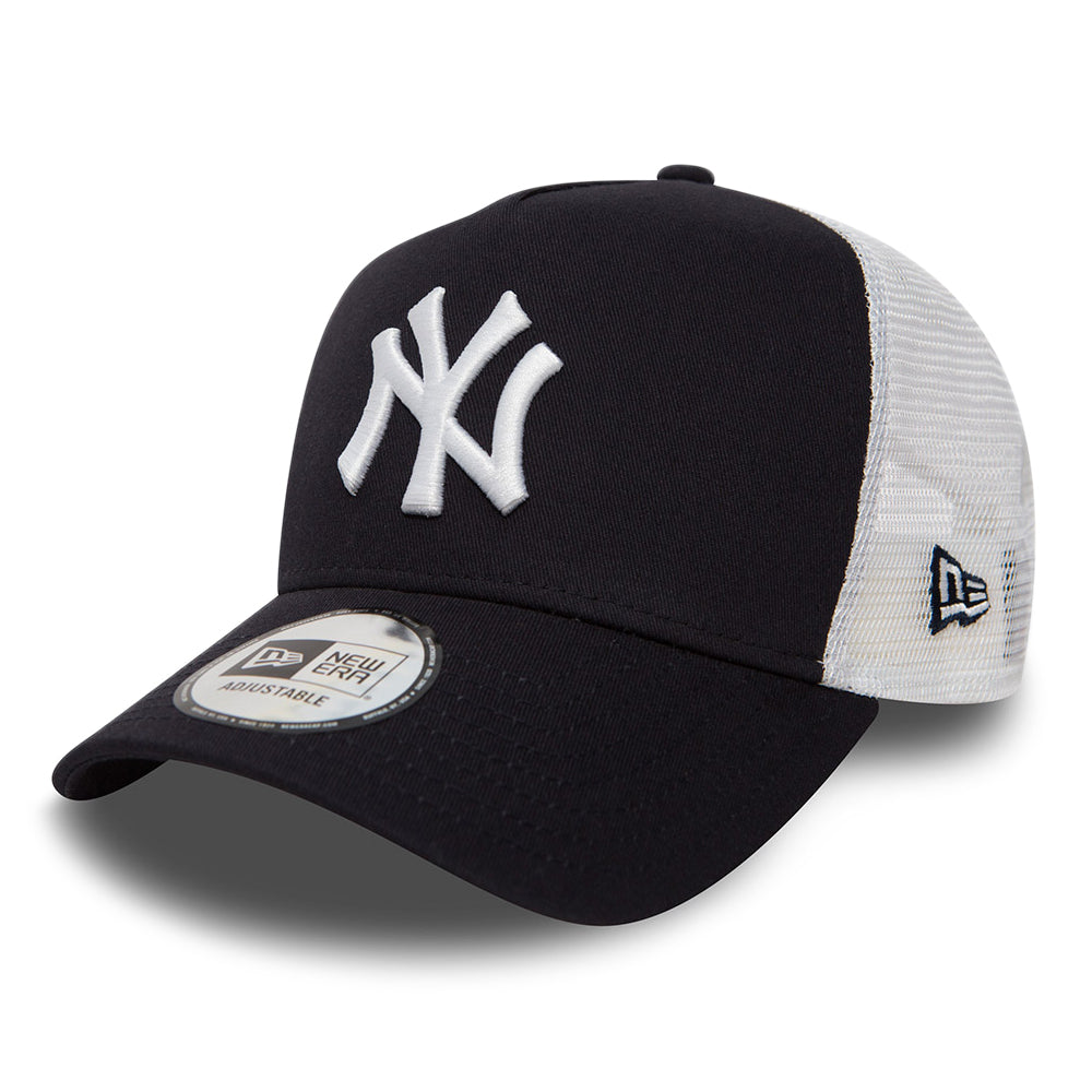 New Era New York Yankees A-Frame Trucker Cap - MLB Clean Trucker - Black