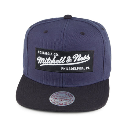 Mitchell & Ness Box Logo Snapback Cap - Navy-Black