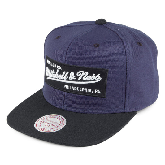 Mitchell & Ness Box Logo Snapback Cap - Navy-Black