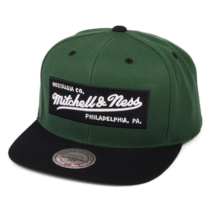 Mitchell & Ness Box Logo Snapback Cap - Olive-Black
