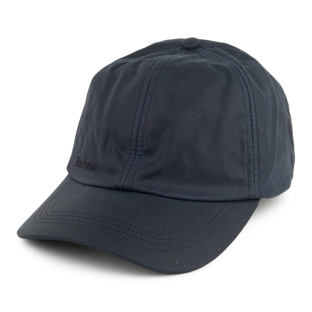 Barbour Hats Prestbury Sports Waxed Cotton Baseball Cap - Navy Blue