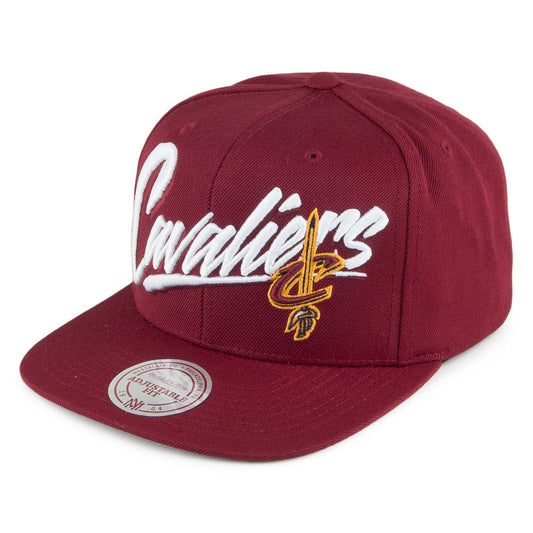 Mitchell & Ness Cleveland Cavaliers Snapback Cap - Vice Script Solid - Burgundy