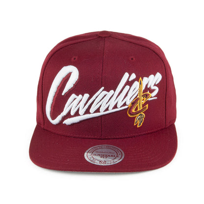 Mitchell & Ness Cleveland Cavaliers Snapback Cap - Vice Script Solid - Burgundy