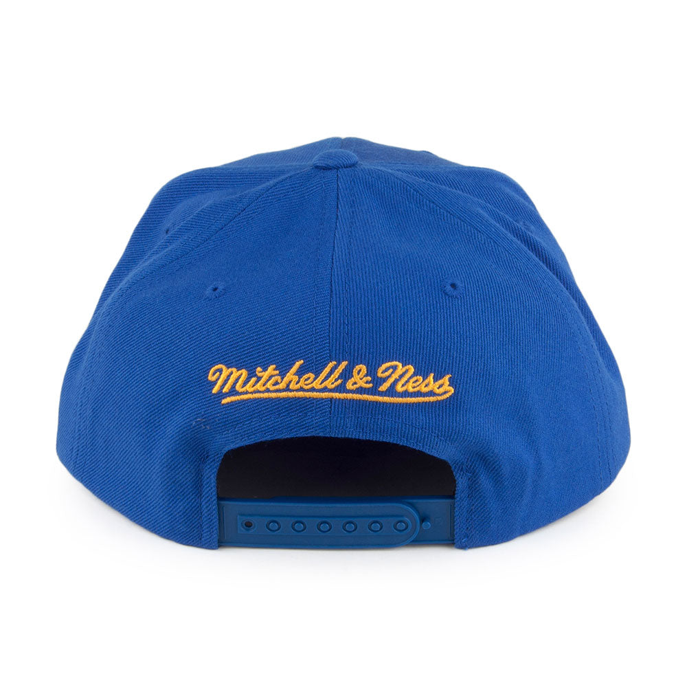 Mitchell & Ness Golden State Warriors Snapback Cap - Vice Script Solid - Blue
