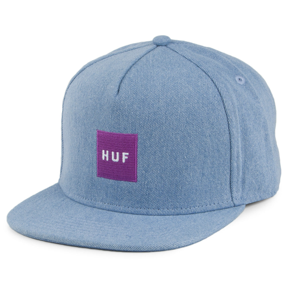 HUF Denim Box Logo Snapback Cap - Denim