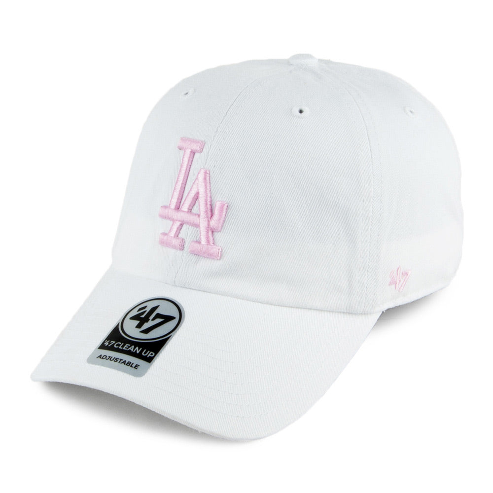 47 Brand L.A. Dodgers Baseball Cap - Clean Up - White-Pink
