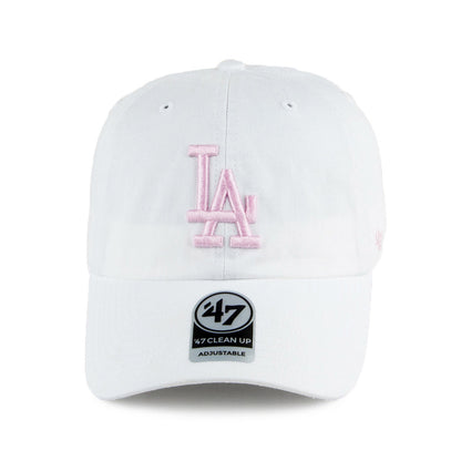 47 Brand L.A. Dodgers Baseball Cap - Clean Up - White-Pink