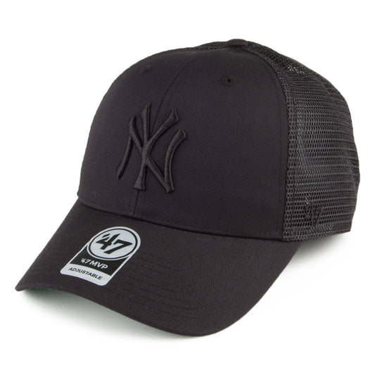 47 Brand New York Yankees Trucker Cap - MLB Branson MVP - Black On Black