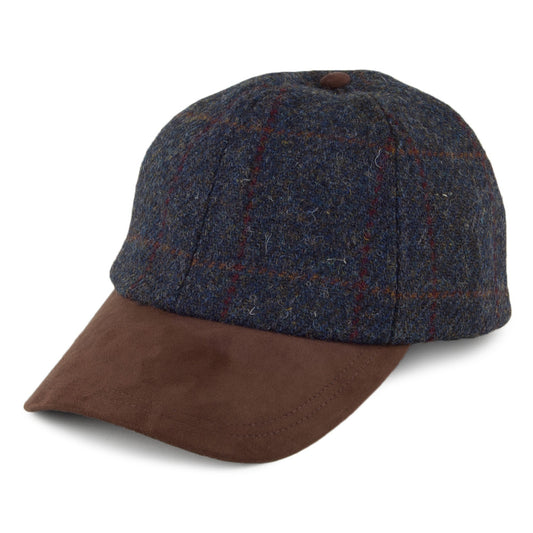 Failsworth Hats HARRIS TWEED Baseball Cap - Blue-Brown