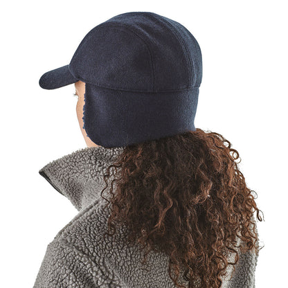 Patagonia Hats Recycled Wool Ear Flap Baseball Cap - Navy Blue