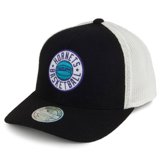 Mitchell & Ness Charlotte Hornets Trucker Cap - HWC Patch 110 - Black