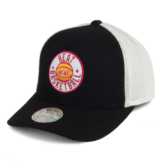 Mitchell & Ness Miami Heat Trucker Cap - HWC Patch 110 - Black