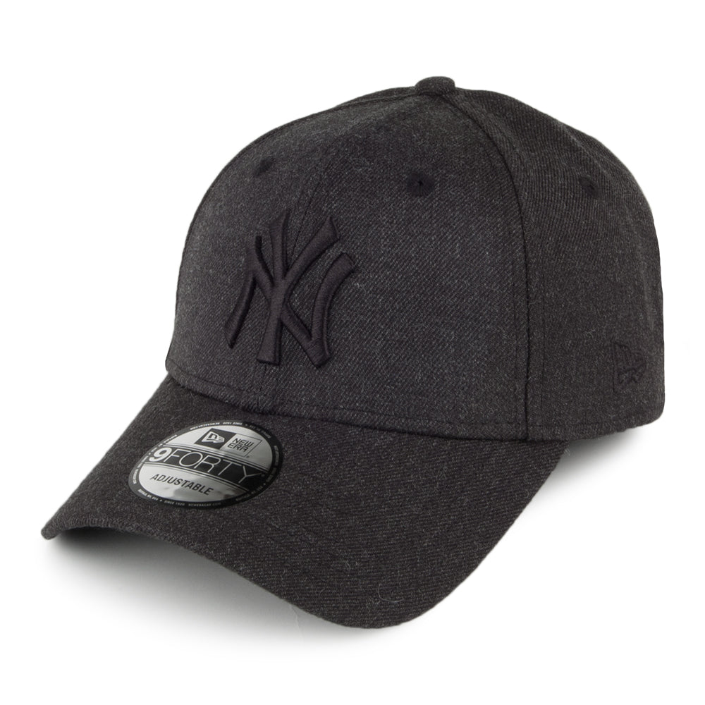New Era Hats 9FORTY New York Yankees Baseball Cap Heather Essential - Black Heather