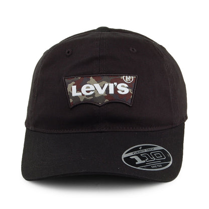 Levi's Hats Big Batwing Baseball Cap with Camo Logo - Black