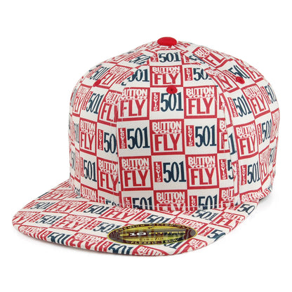 Levi's Hats 501 All Over Print Flexfit Baseball Cap - White