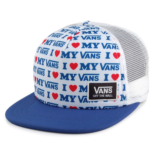 Vans Womens Beach Bound I Love My Vans Trucker Cap - White-Blue