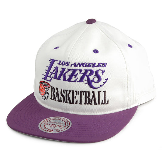 Mitchell & Ness L.A. Lakers Snapback Cap - Dunk - Off White-Purple