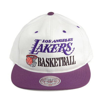 Mitchell & Ness L.A. Lakers Snapback Cap - Dunk - Off White-Purple