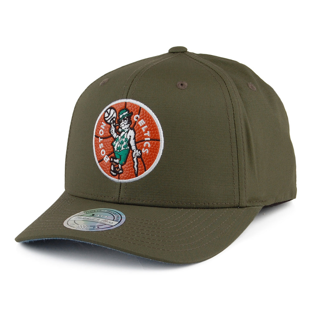 Mitchell & Ness Boston Celtics Ripstop Snapback Cap - Battle - Army Green