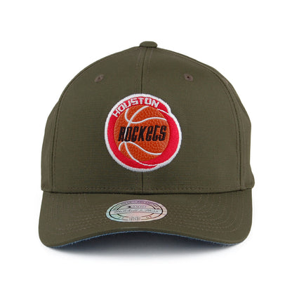 Mitchell & Ness Houston Rockets Ripstop Snapback Cap - Battle - Army Green
