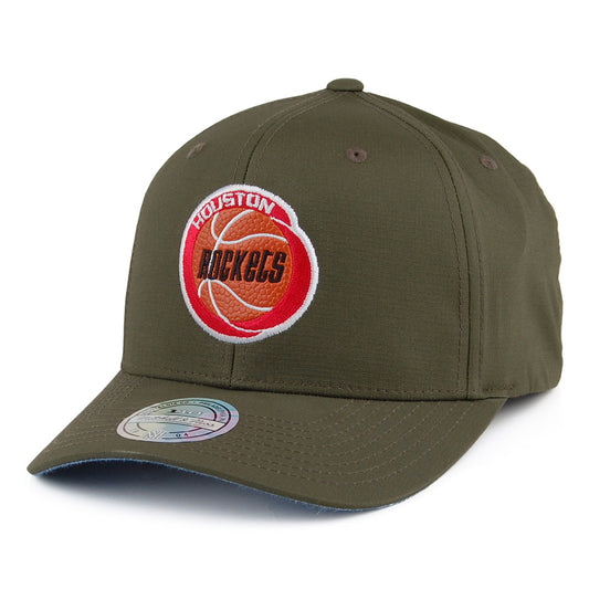 Mitchell & Ness Houston Rockets Ripstop Snapback Cap - Battle - Army Green