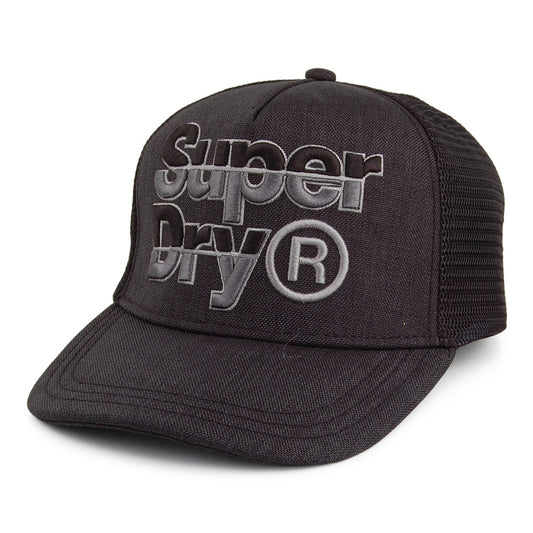 Superdry Hats Mega Logo Trucker Cap - Black
