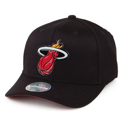 Mitchell & Ness Miami Heat Snapback Cap - Chrome Logo - Black
