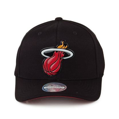 Mitchell & Ness Miami Heat Snapback Cap - Chrome Logo - Black