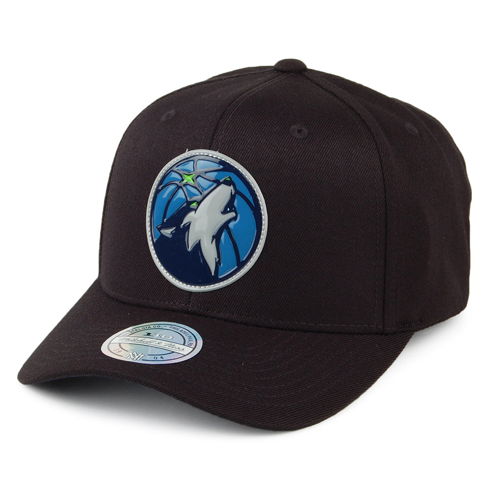 Mitchell & Ness Minnesota Timberwolves Snapback Cap - Chrome Logo - Black