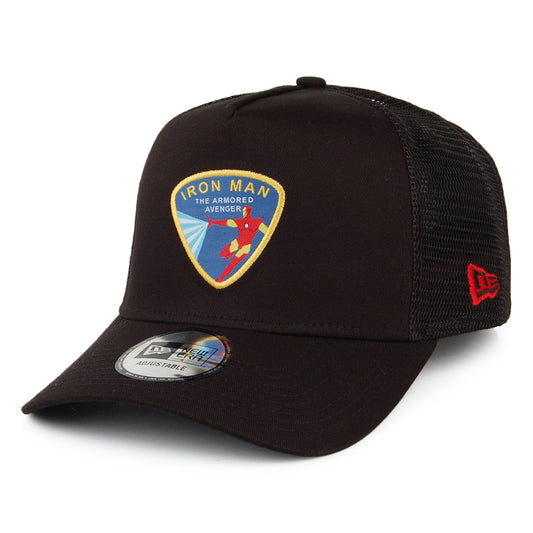 New Era Iron Man A-Frame Trucker Cap - Character Patch - Black